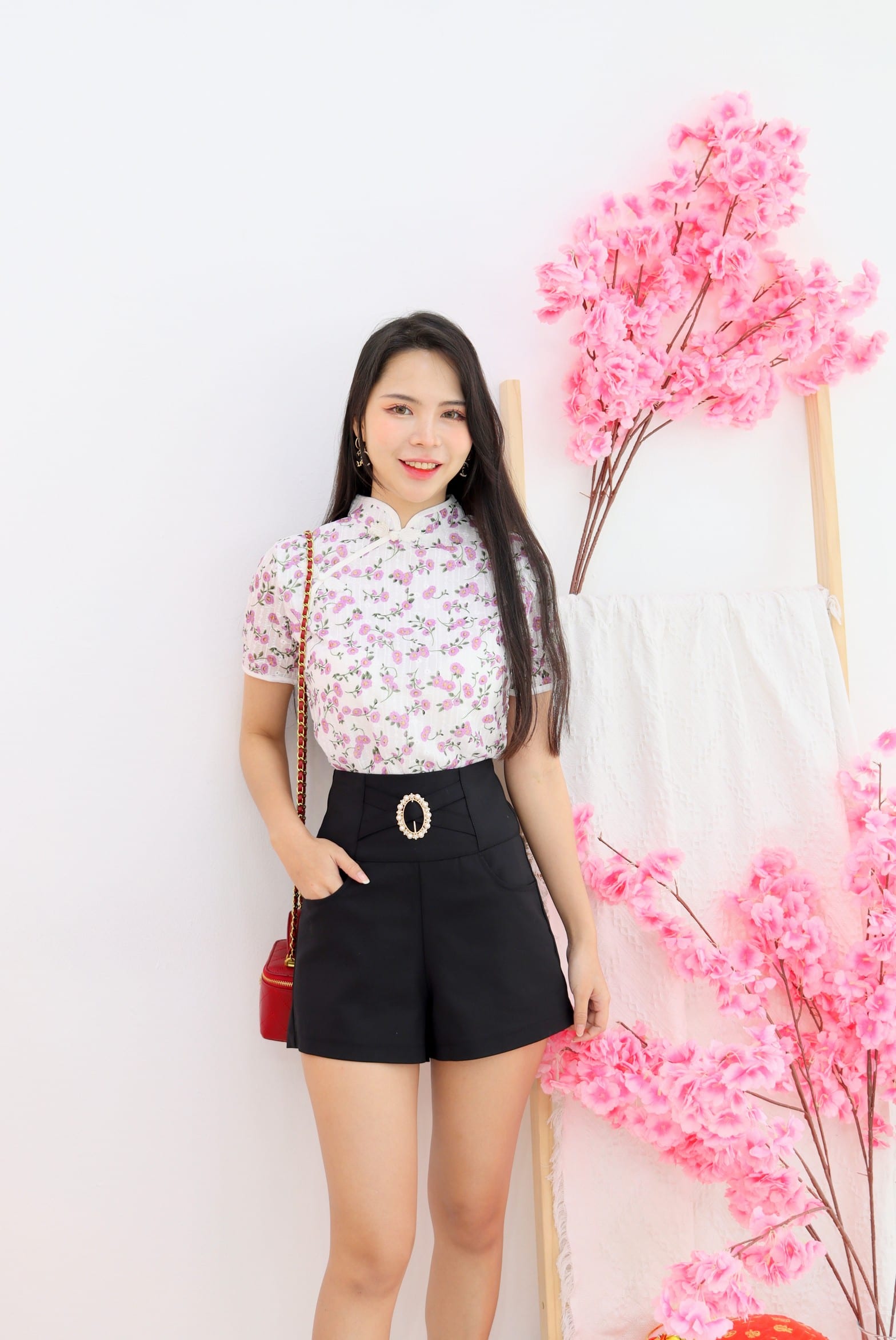 Belinda floral cheongsam style blouse