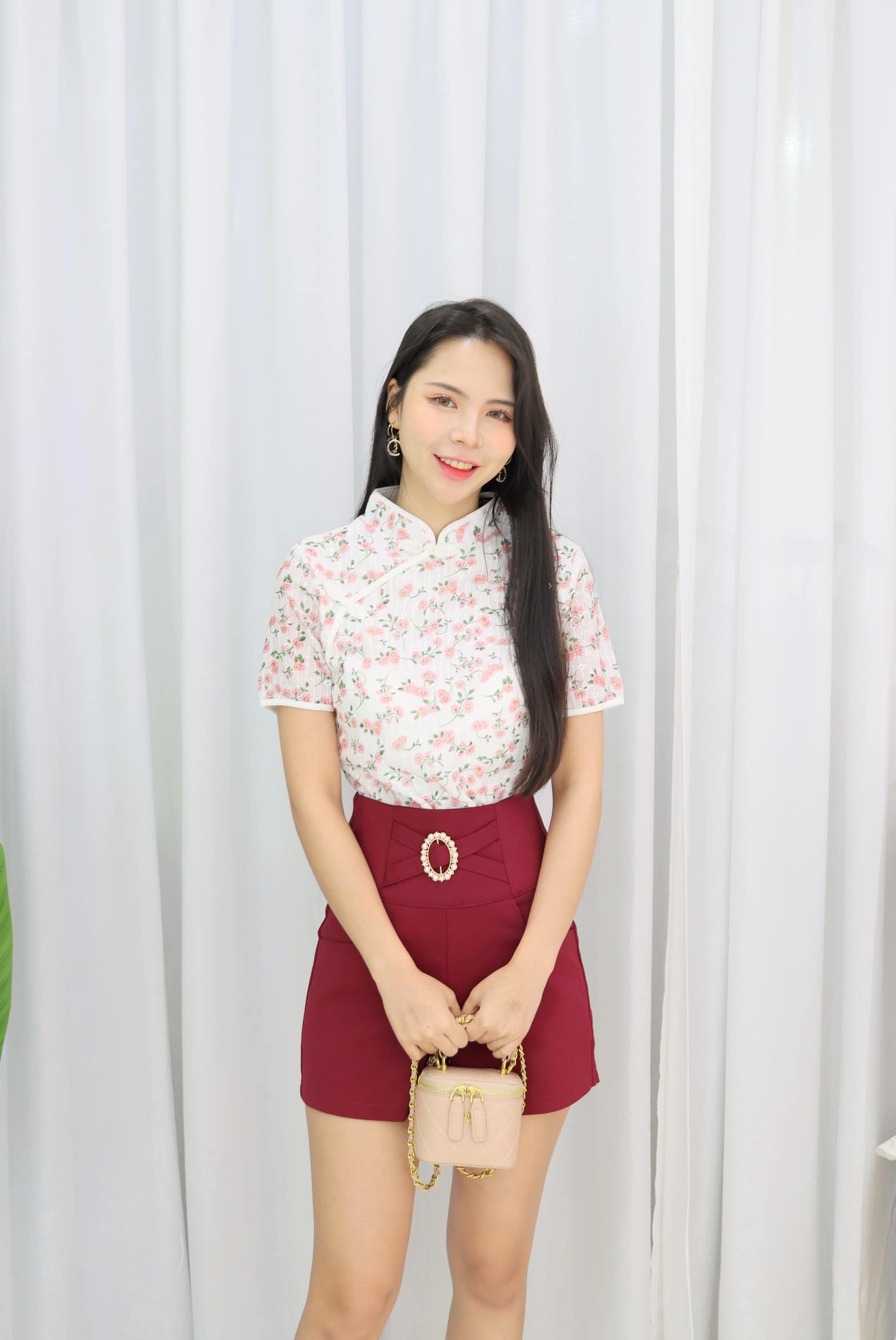 Belinda floral cheongsam style blouse