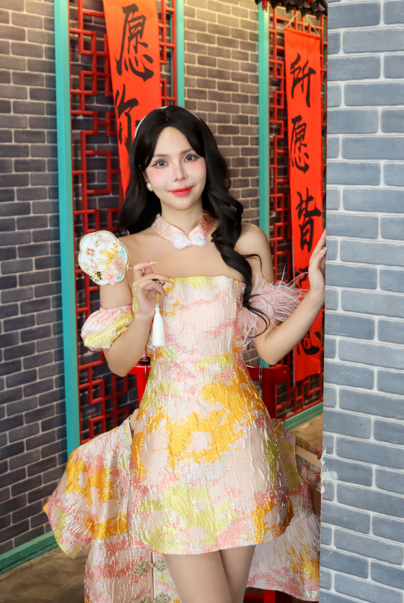 C-heavenly sonata series chinese style mini dress碧羽承祥.锦韵华裳系列女款连身裙